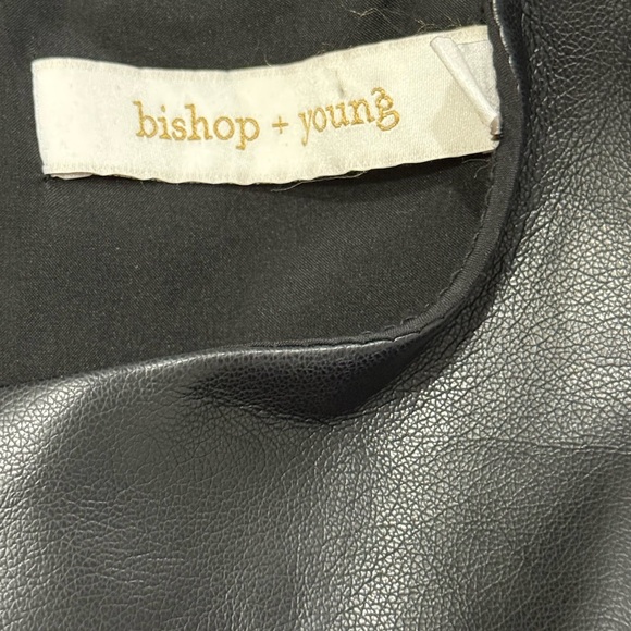 EUC Bishop + Young Solid Black Hayden Faux Leather Sleeveless Mini Dress